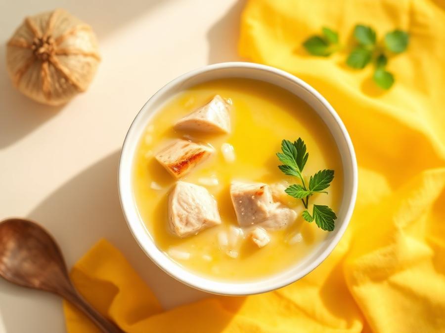 Ilustrasi hidangan Bubur Soto Ayam Santan