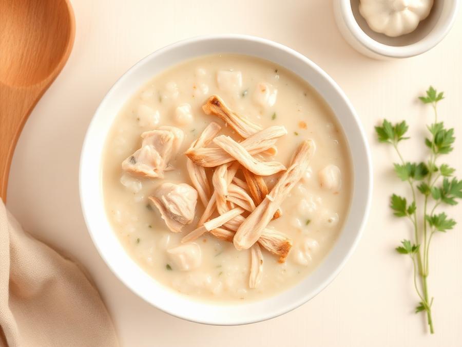 Ilustrasi hidangan Bubur Krim Sup Ayam