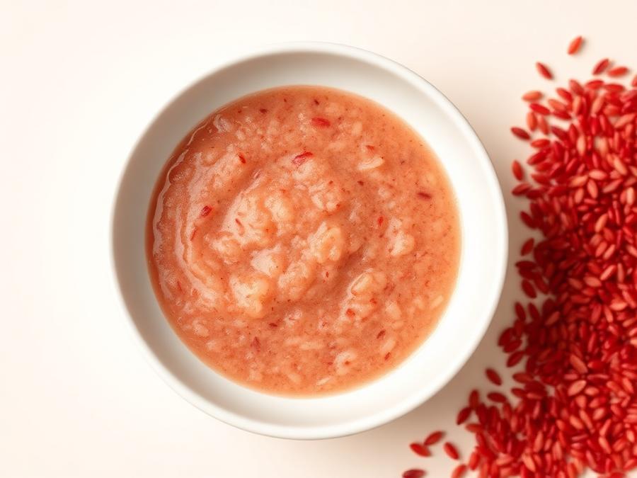 Ilustrasi hidangan Bubur Beras Merah