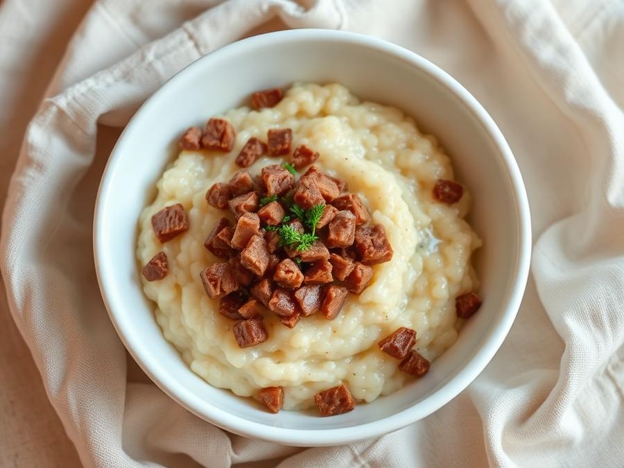 Ilustrasi hidangan Bubur Daging Cincang