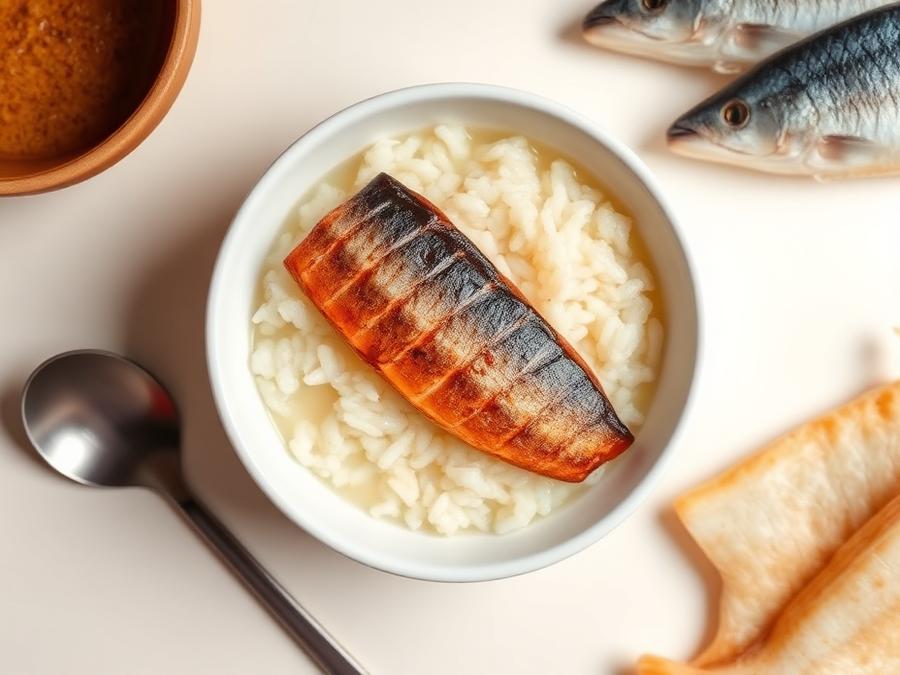 Ilustrasi hidangan Bubur Ikan Tenggiri