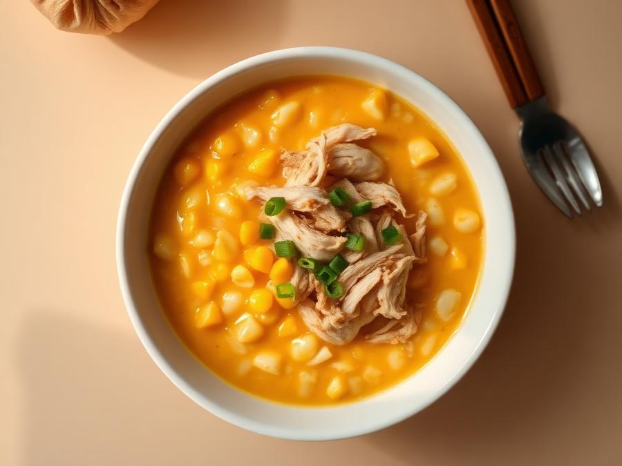Ilustrasi hidangan Bubur Jagung Ceker Ayam
