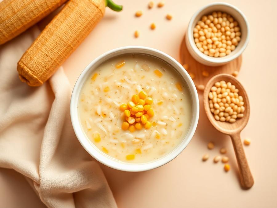 Ilustrasi hidangan Bubur Jagung Kacang Hijau