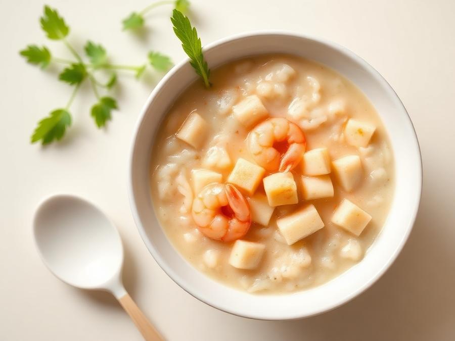 Ilustrasi hidangan Bubur Udang Tahu